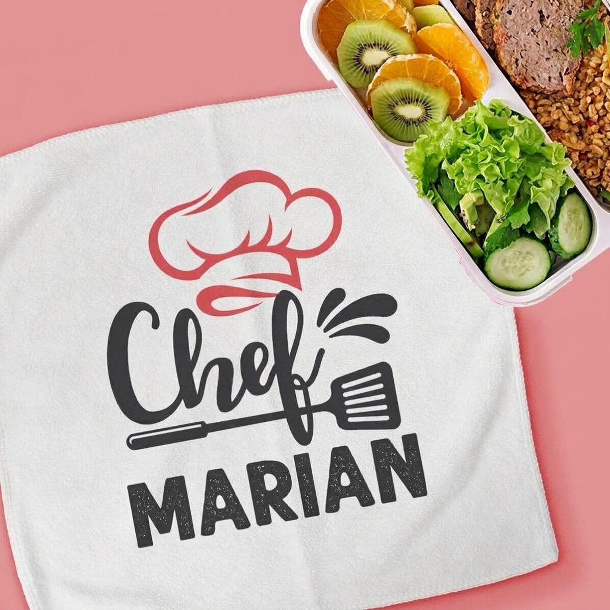 Personalisiertes Handtuch mit Aufdruck – Chef in der Küche