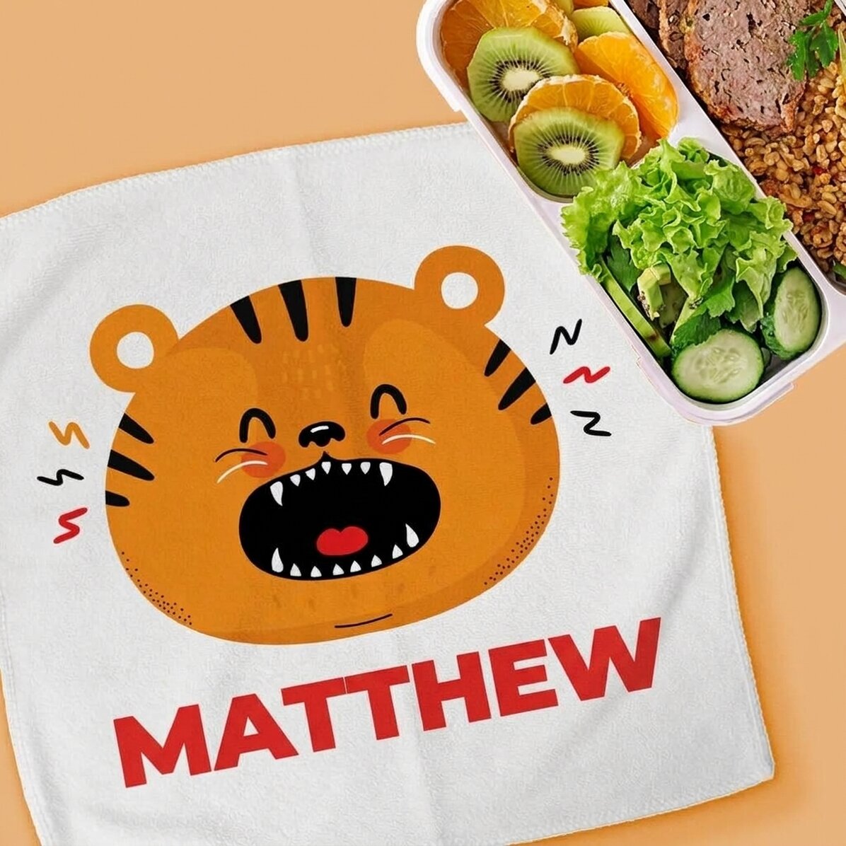 Personalisiertes Handtuch mit Aufdruck für Kinder – Tiger