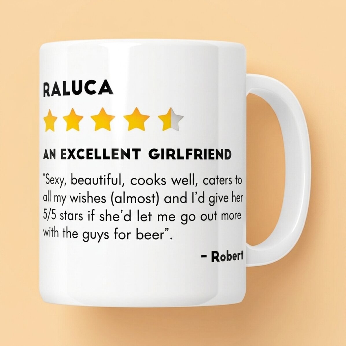 Personalisierte Tasse mit Foto und Text – Bewertung