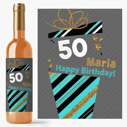 Personalised wine with message - Birthday gift