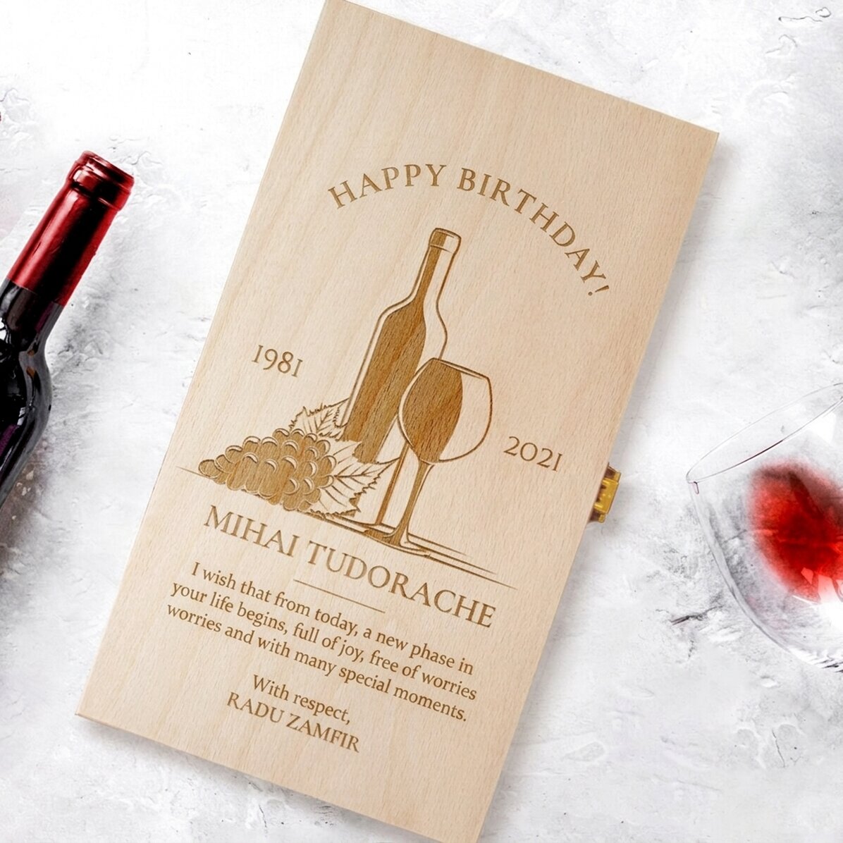 Personalisierte Weinkiste für zwei Flaschen – Special Birthday