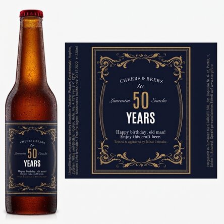 Bier mit individueller Beschriftung – Vintage 50