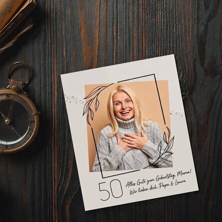 Personalisiertes Foto im Format 10 x 12 cm – Goldakzente