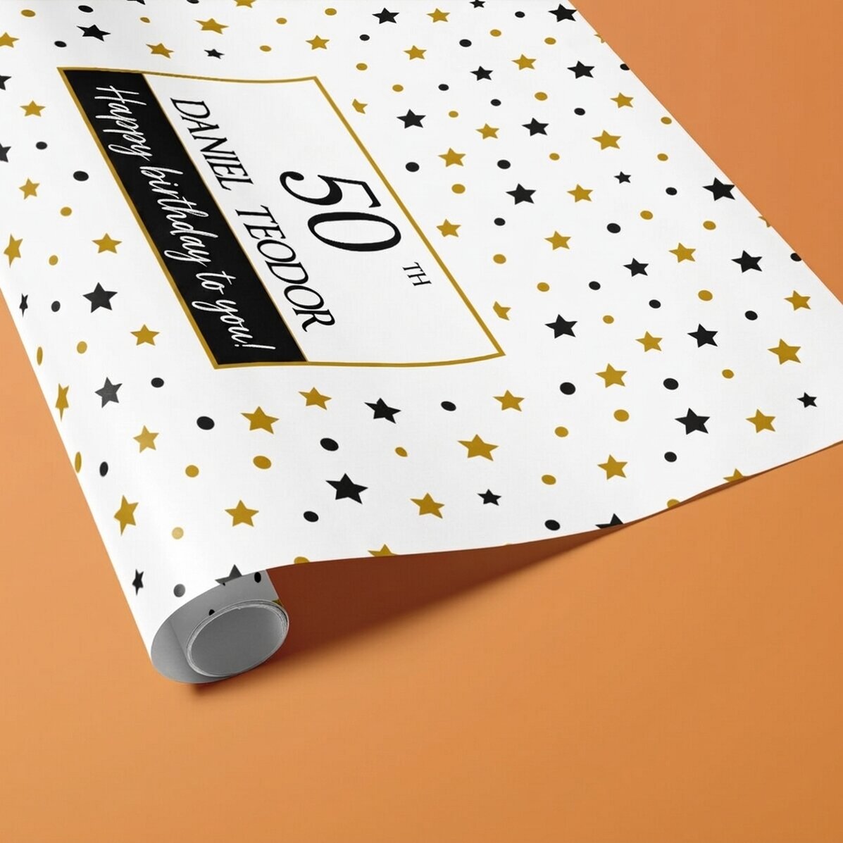 Individuell gestaltetes Geschenkpapier mit Text – „It