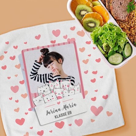 Personalisiertes Handtuch mit Namen und Foto – Kitty