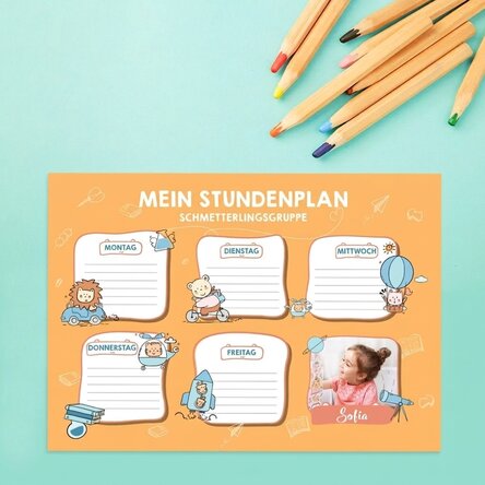 Individuell gestalteter Stundenplan mit Foto und Text – Little ones