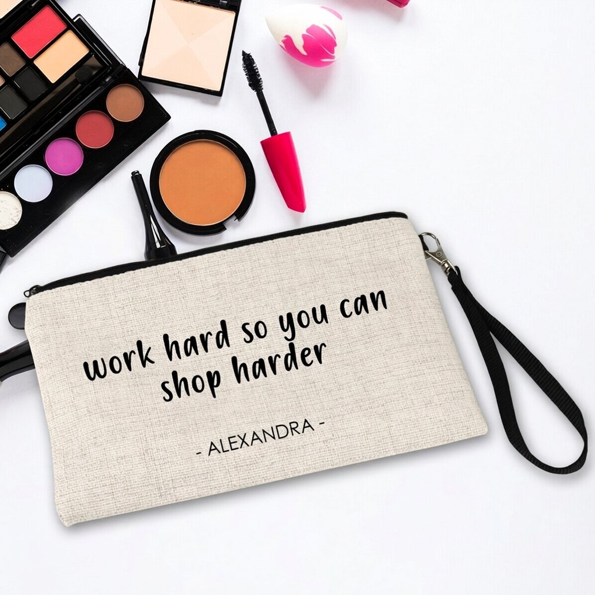 Personalisierte Kosmetiktasche mit Text