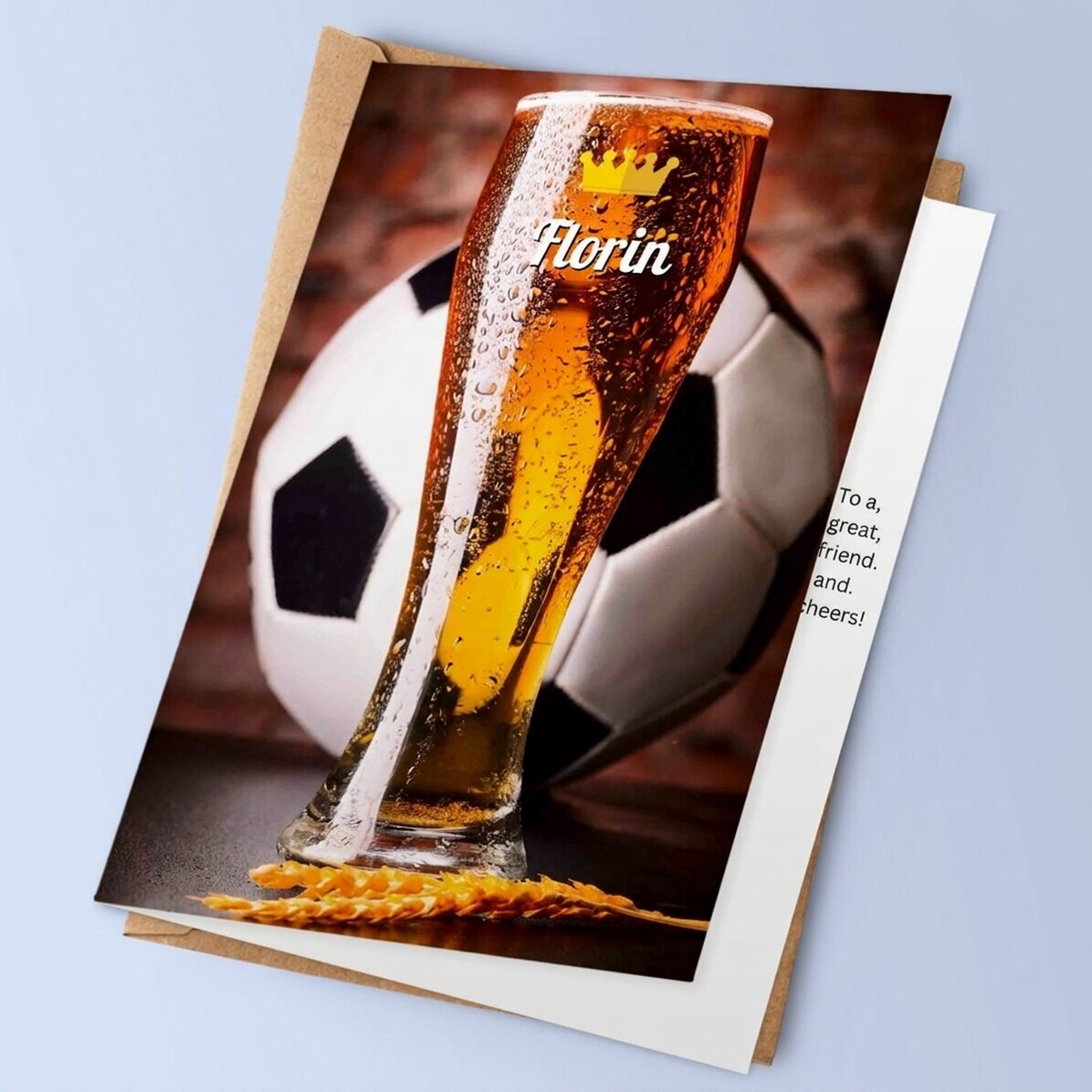 Personalisierte Grußkarte mit Bierglas