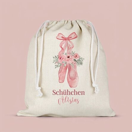 Personalisierte Kindergartentasche mit Aufdruck – Ballettschuhe