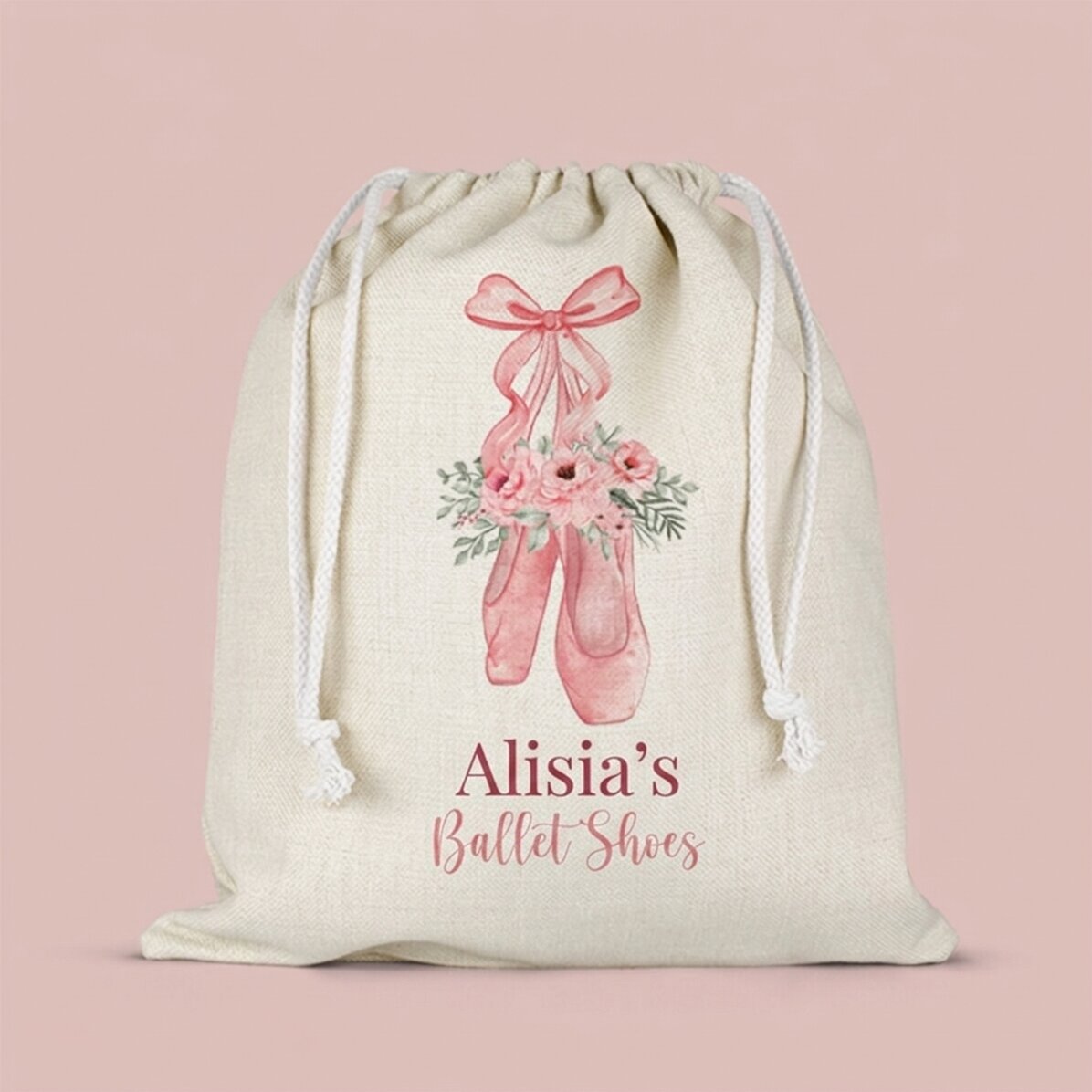 Personalisierte Kindergartentasche mit Aufdruck – Ballettschuhe