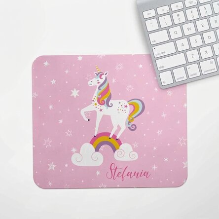 Individuell gestaltetes Mauspad mit Text – Einhorn