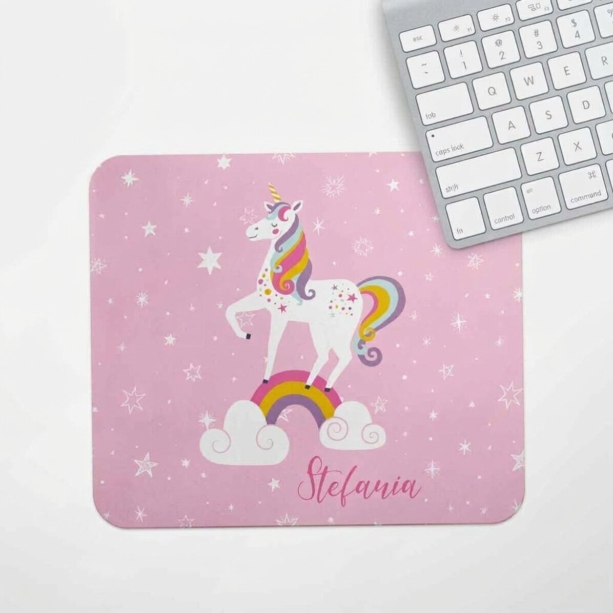Individuell gestaltetes Mauspad mit Text – Einhorn