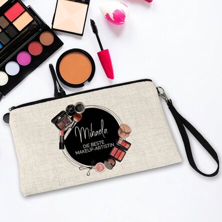 Personalisierte Kosmetiktasche mit Schriftzug – Make-up-Artist