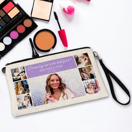 Personalisierte Kosmetiktasche mit 7 Fotos und Text