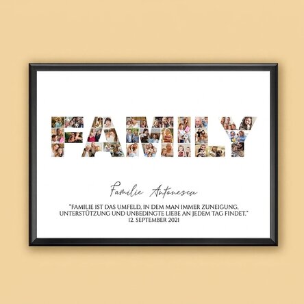 Individuell gestaltetes Landschaftsbild mit 30 Fotos und Text – Familie