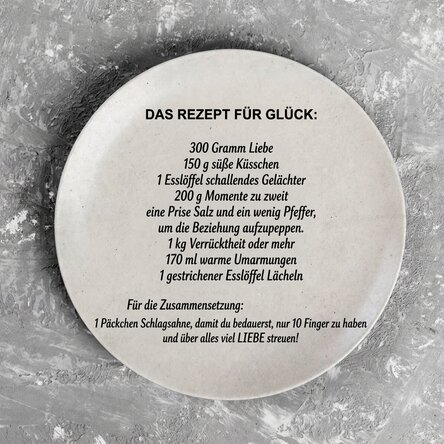 Personalisierter Teller mit Text
