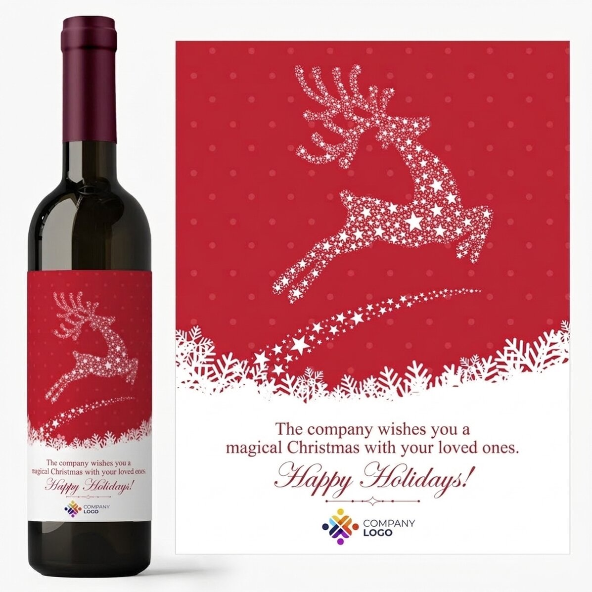 Wein mit individueller Beschriftung und Logo – Weihnachtszauber