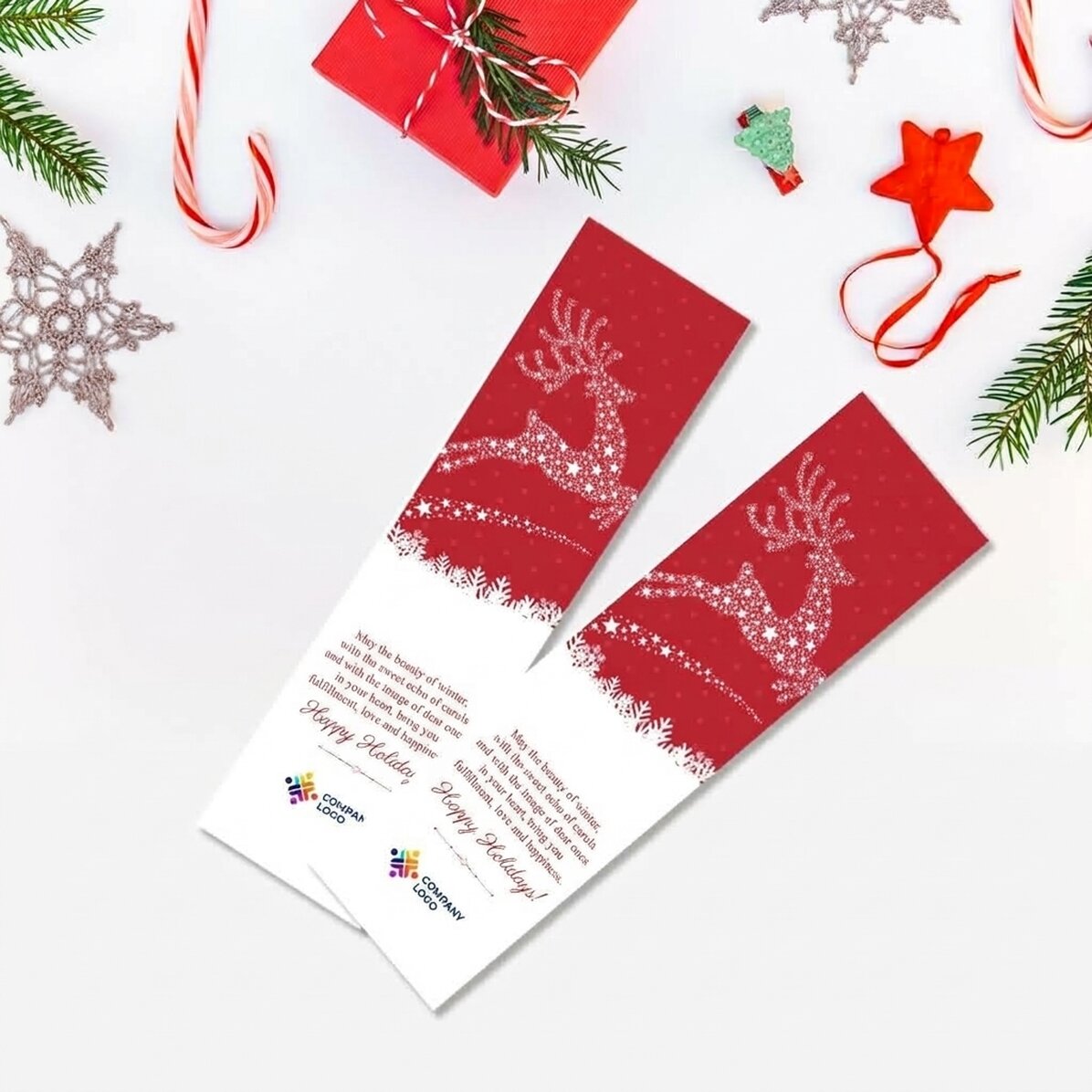 Personalisiertes Lesezeichen mit Text und Logo – Weihnachtszauber