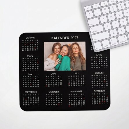 Individuell gestaltetes Mauspad mit Foto und Text – Kalender