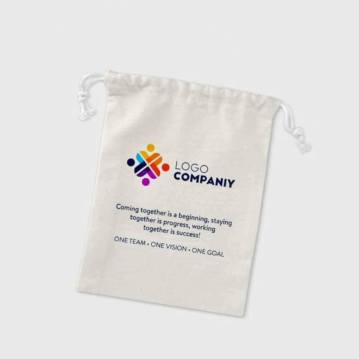 Kleiner Geschenksack, individuell gestaltet mit Logo und Botschaft