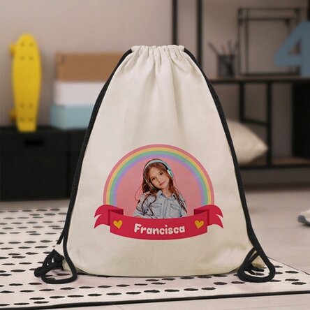Personalisierter Rucksack mit Foto und Namen – Rainbow