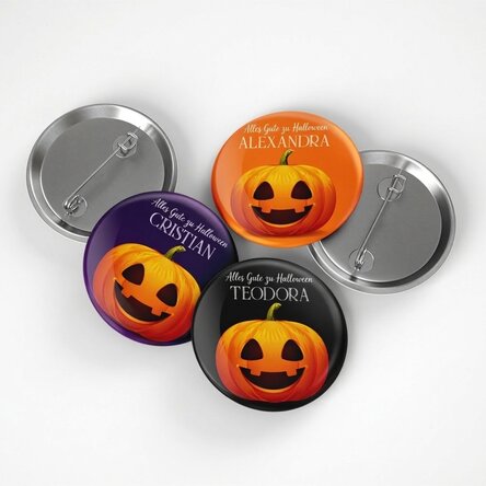 Personalisiertes Button mit Text – Halloween