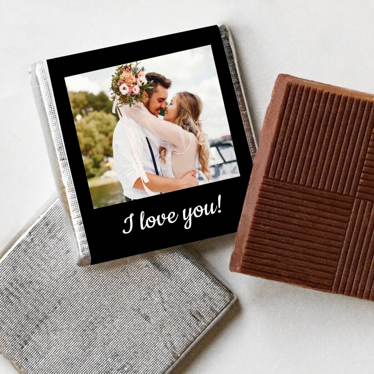 Personalisierte Mini-Schokolade mit Foto und Text