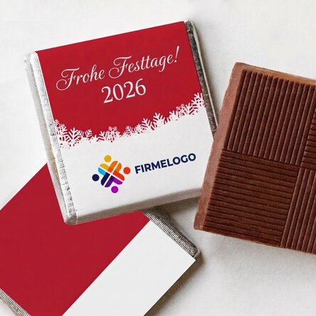 Personalisierte Mini-Schokolade mit Logo und Botschaft