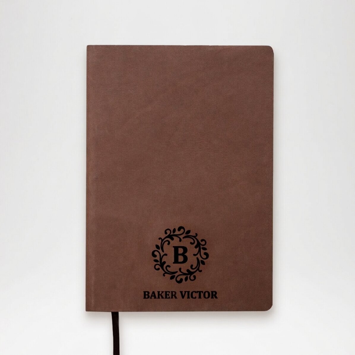 Personalisiertes Leder-Notizbuch mit Monogramm und Namen