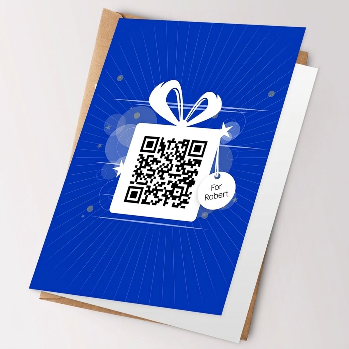 Personalisierte Grußkarte mit Text und QR-Code – Happy Birthday