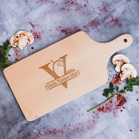 Personalisierte Schneidebrett – Monogramm und Name