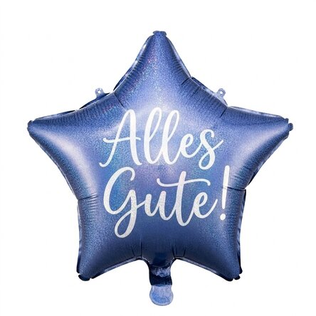 Luftballon – blauer Stern „Happy Birthday“