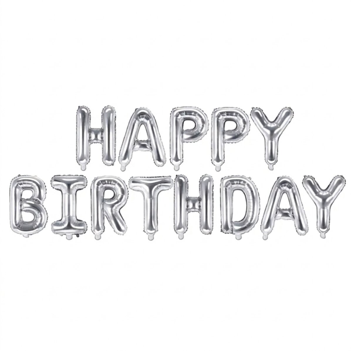 Ballon-Set – „Happy Birthday“ in Silber