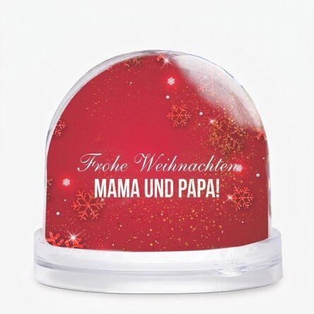 Personalisierte Schreibtischkugel mit Foto und Botschaft – Frohe Weihnachten!