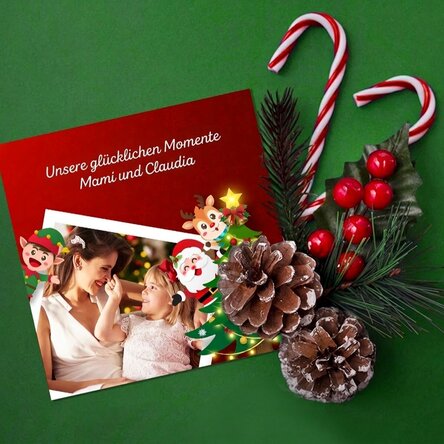 Individuell gestalteter Magnet 10x10 mit Foto und Text – Unsere glücklichen Momente