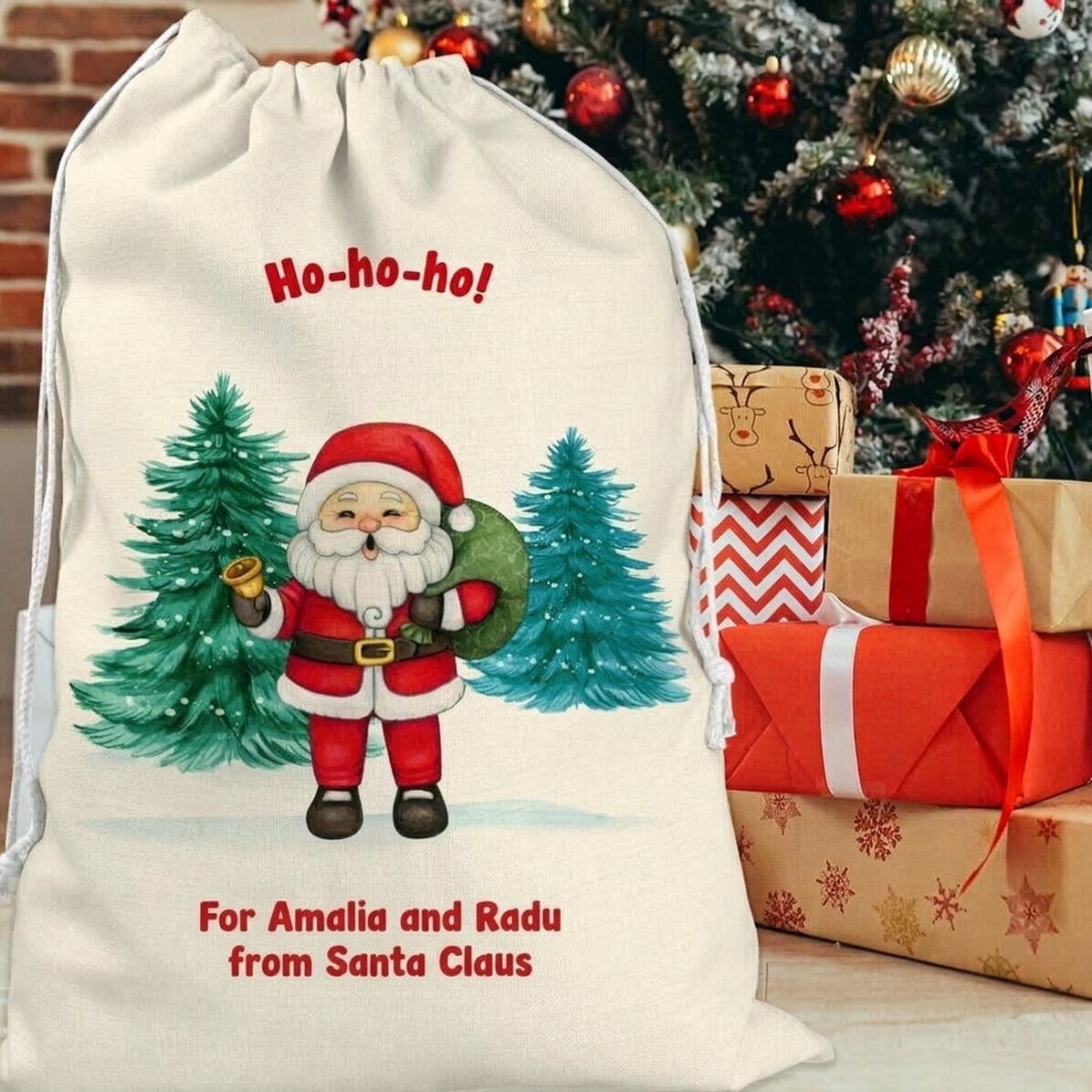 Personalisierte Geschenktüte mit Text – Vom Weihnachtsmann