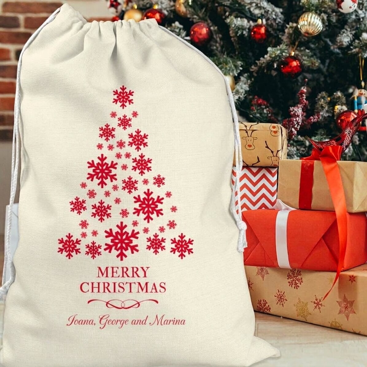 Personalisierte Geschenktüte mit Text – Christmas Tree