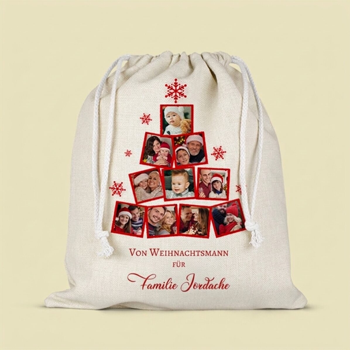 Mittlere Geschenktüte, individuell gestaltet mit einer Fotocollage und einer Botschaft