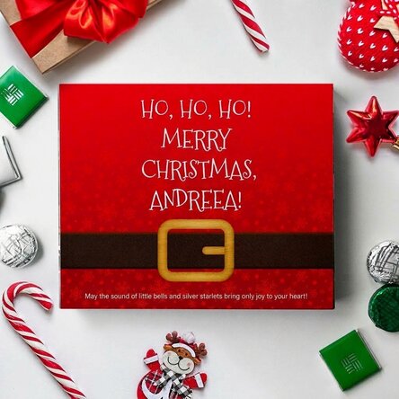 Personalised sweet box with text - Ho, ho, ho!