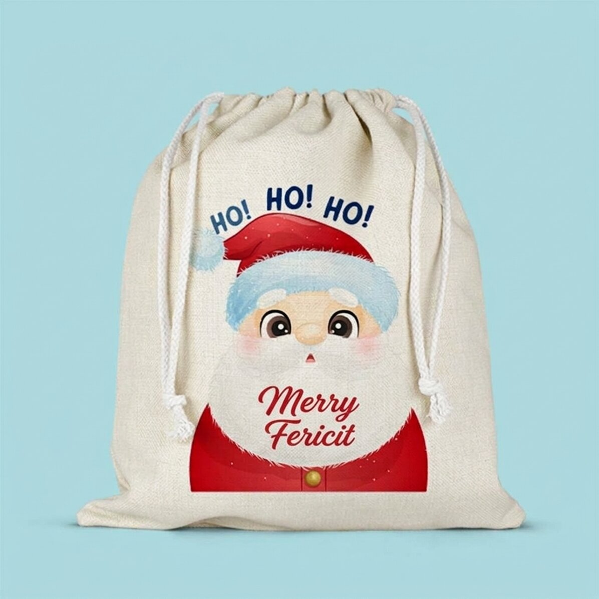 Mittlere Geschenktüte, individuell mit Namen bedruckt – Weihnachtsmann