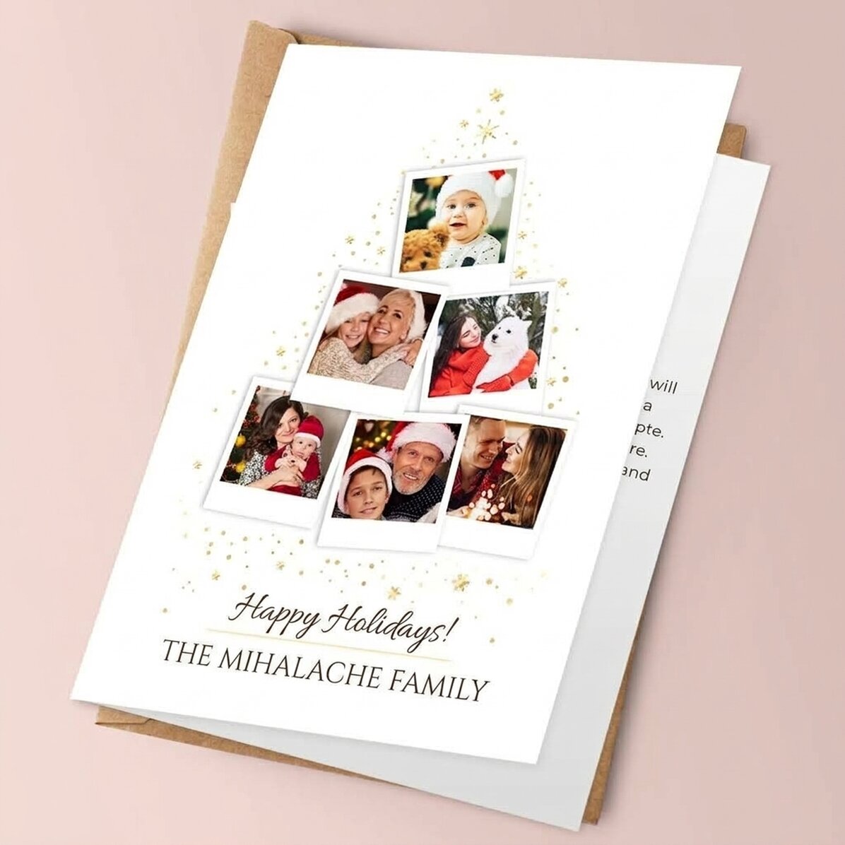 Personalisierte Grußkarte mit Fotos und Text – Christmas Tree