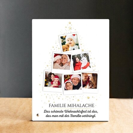 Personalisierter Fotorahmen für den Schreibtisch mit Bildern und Text – Weihnachtsbaum