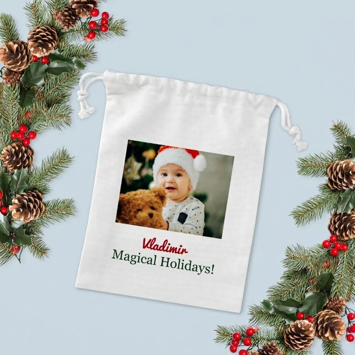 Kleiner Geschenktüte, individuell gestaltet mit einem Foto und einem Text