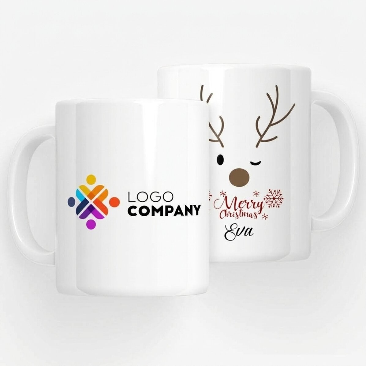 Personalisierte Tasse mit Logo – Reindeer