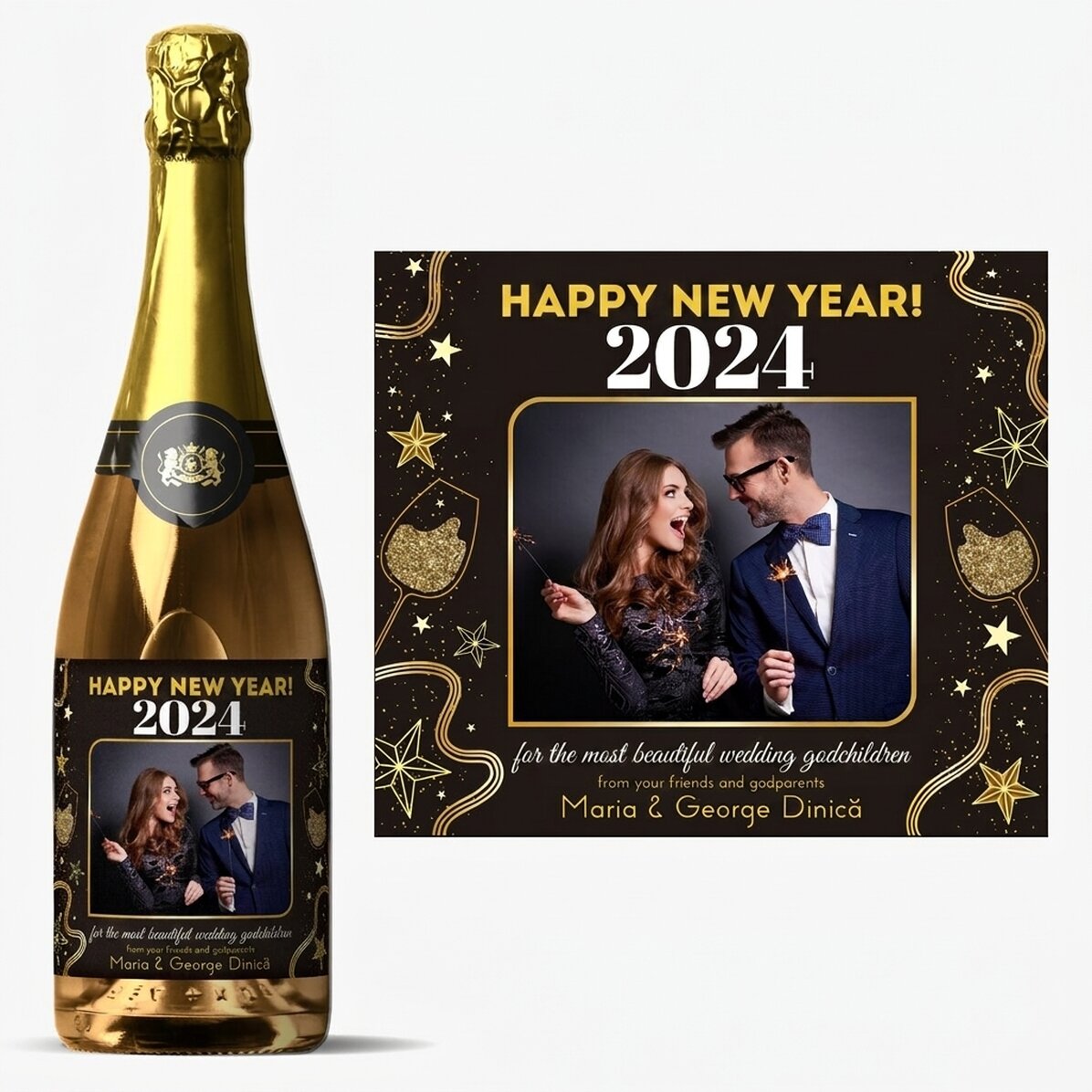 Personalisierter Sekt mit Text und Foto – Herzlichen Glückwunsch zum Geburtstag! 2024