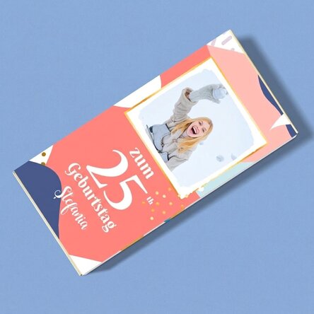 Personalisierte Schokolade mit Foto und Text – Happy Birthday!