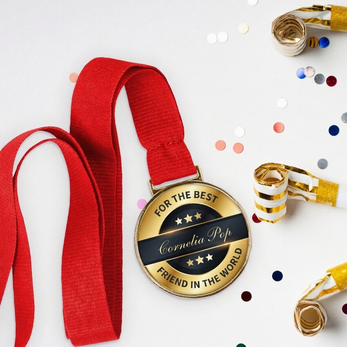 Personalisierte Medaille mit Text – The best