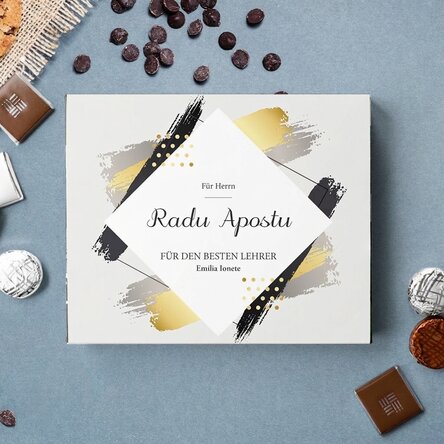 Personalisierte Pralinenschachtel mit Text für ihn – Herzlichen Glückwunsch zum Geburtstag!