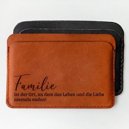 Personalisierte Lederbrieftasche mit Widmung – Familie