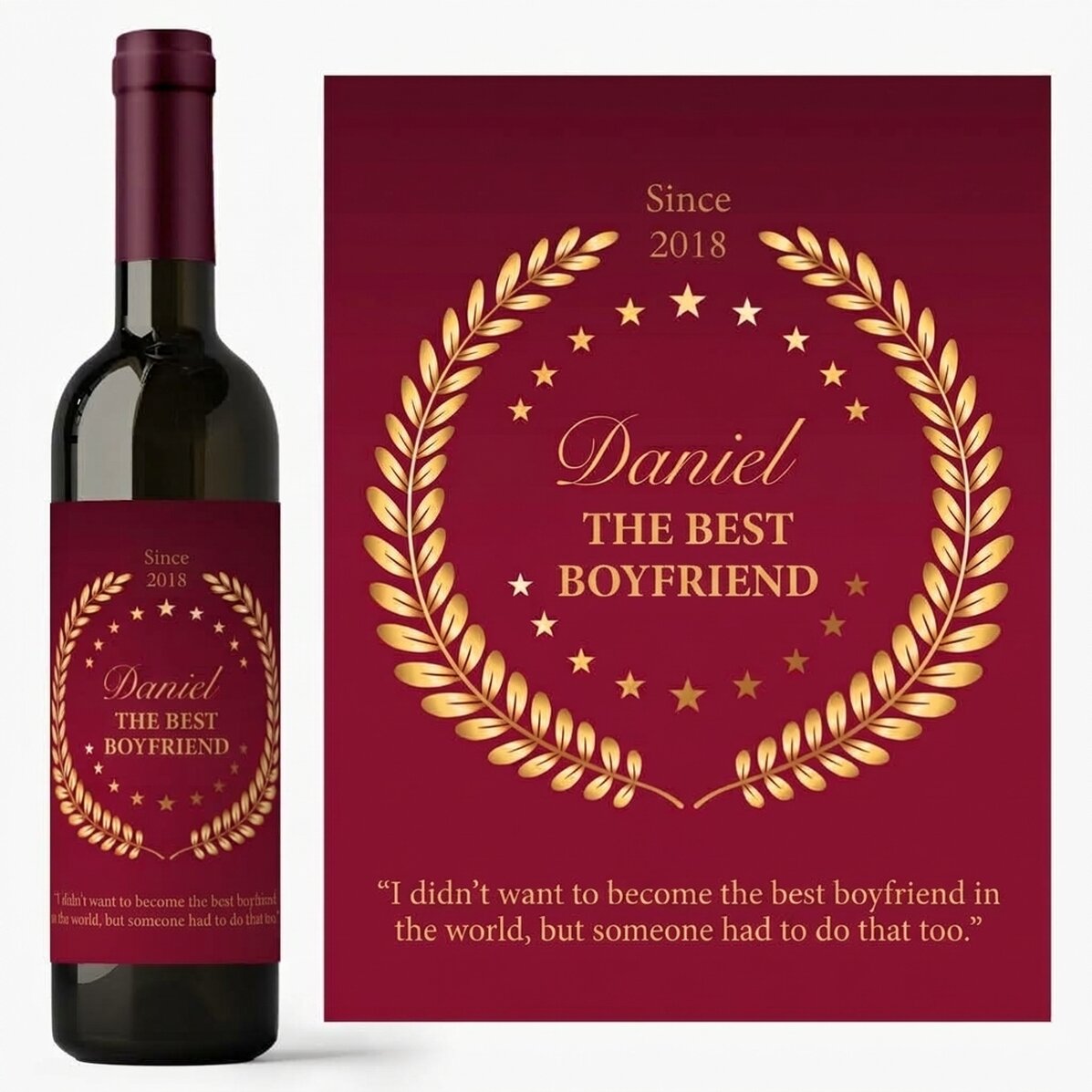 Wein mit persönlicher Aufschrift für den Liebsten – Der beste Liebhaber